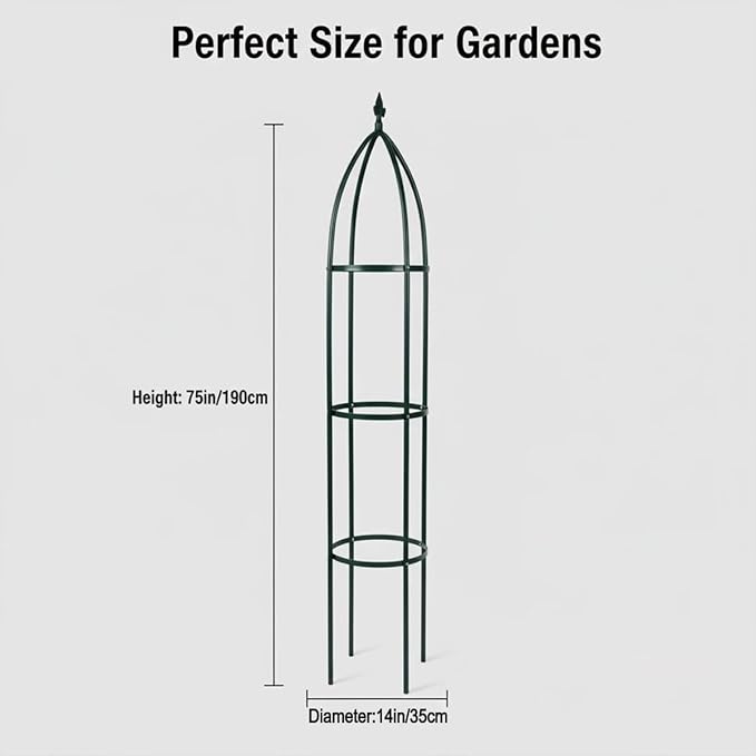 100% Metal Obelisk Garden Trellis 6.3 Feet Tall Sturdy Plant Support - Image 5