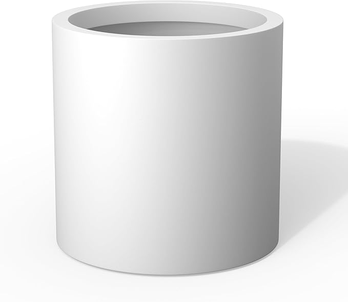 Kante 15.7" Dia Round Concrete Planter, Modern Style Large Cylindrical Plant Pot by Kante