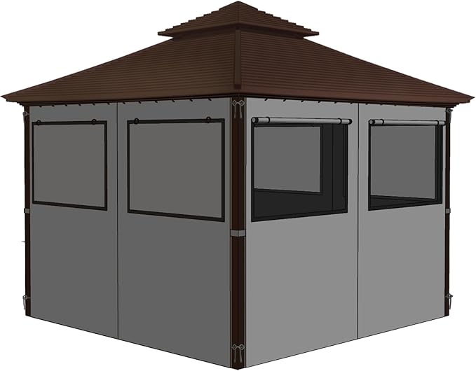 Homegroove Gazebo Universal Replacement Privacy Curtain, 4-Panels Sidewall by homegroove