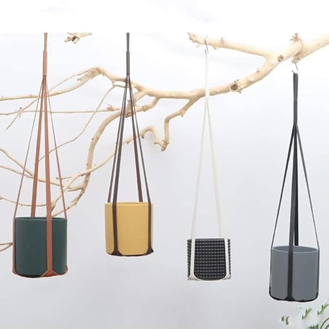 Plant Hangers PU Leather 2Pcs, Hanging Planters - Image 4