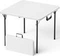 36 Inch Folding Card Table, Fold-in-Half Square Portable Table by FoldingFurniture