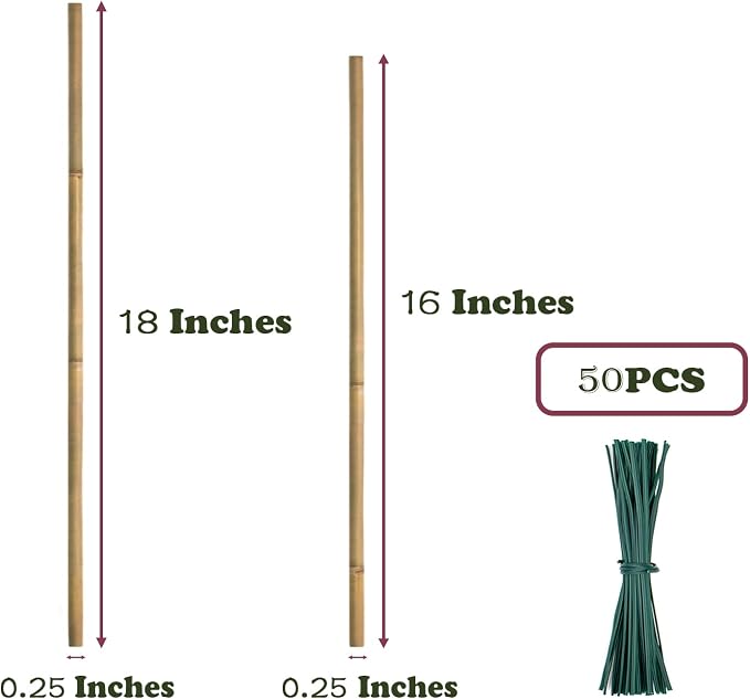 50PCS Plant Stakes, Natural Bamboo Stakes, Garden Stakes - Image 2