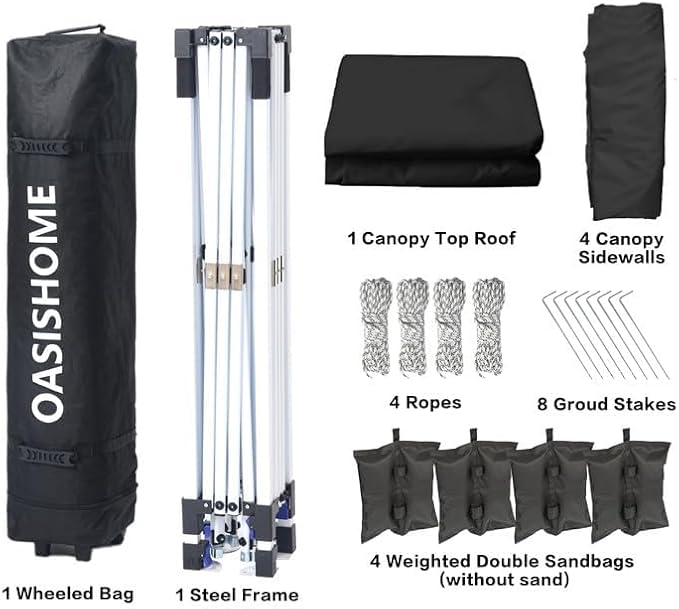 OASISHOME Pop-up Gazebo Instant Portable Canopy Tent 10'x10', - Image 4