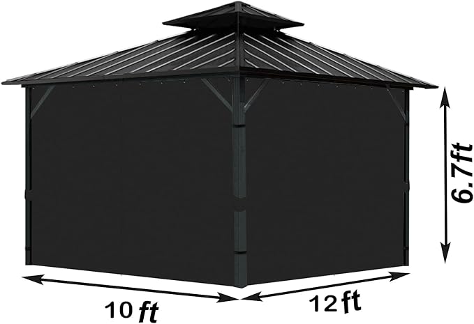 Gazebo Universal Replacement Privacy Curtain, 4-Panels Sidewall - Image 2
