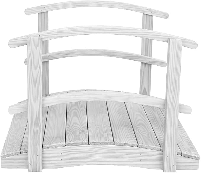 4 FT White Amish Made Garden Bridge - Image 5