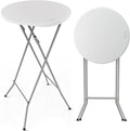 VINGLI 24" Plastic Folding Round Table Bar Height, HDPE Matrial by VINGLI