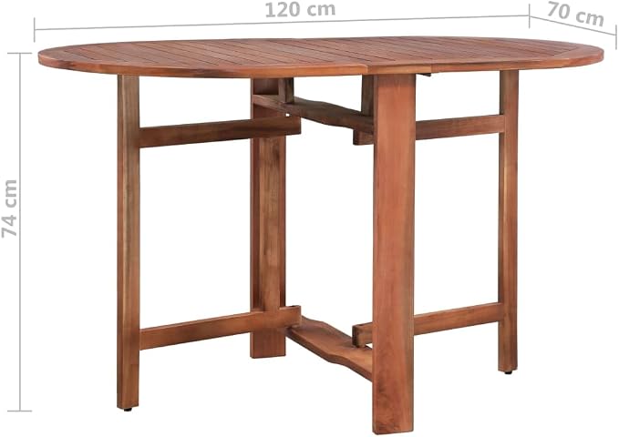 vidaXL Oval Acacia Wood Patio Dining Table - Image 2