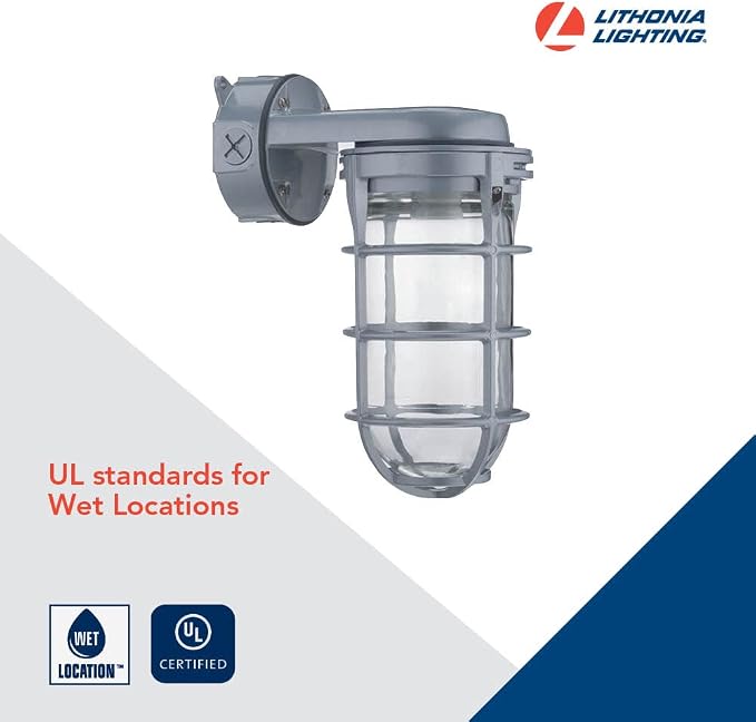 Lithonia Lighting Jelly Jar Light Fixture, Incandescent Utility Vapor Tight - Image 3