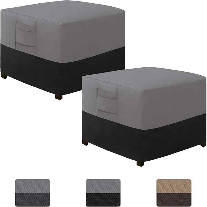 Easy-Going Outdoor Ottoman Cover, Waterproof Patio Ottoman Cover, Heavy Duty by Easy-Going