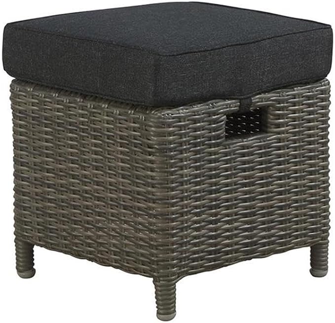 Asti All-Weather Wicker Outdoor 15" Square Ottomans - Image 5
