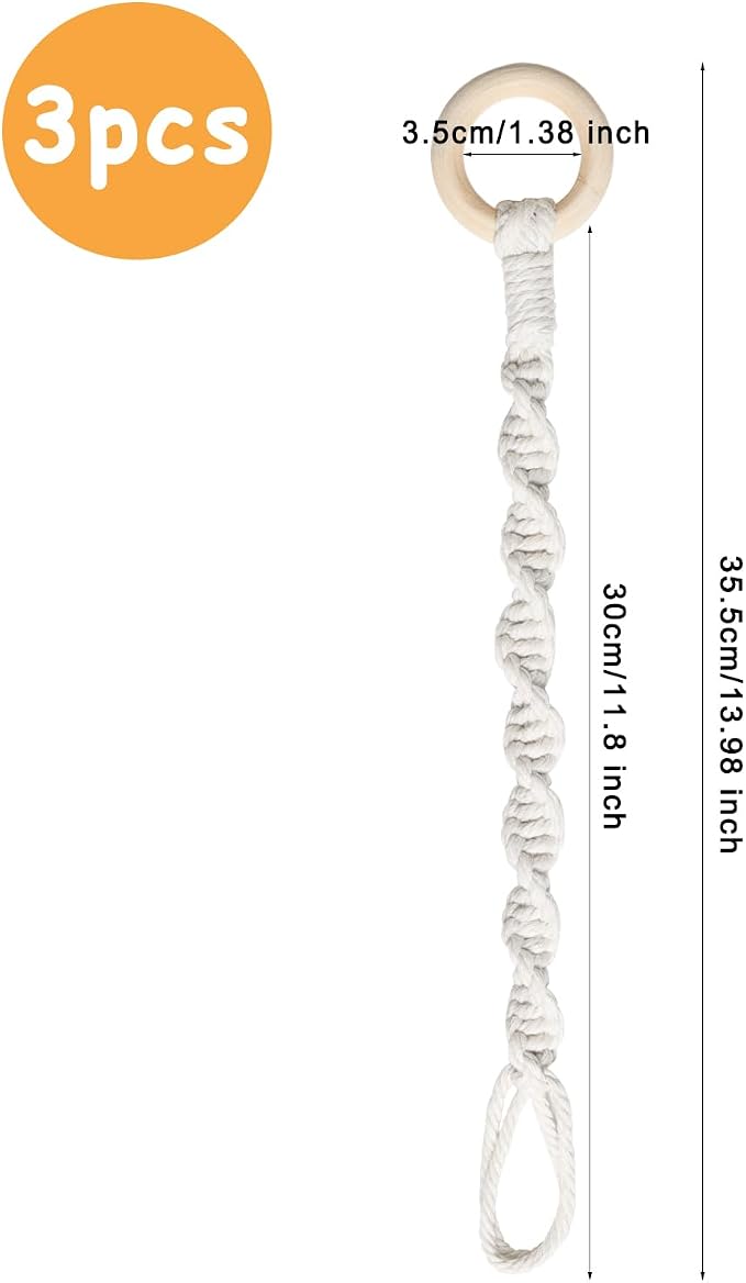 3 Pack Adjustable Macrame Plant Hanger Extenders Connectable Rope Hanging Plant - Image 2