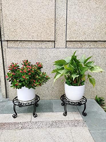 2 Pack Heavy Duty Iron Plant Stand, 11.8'' Diameter, Powder Coated, Sturdy & - Image 6