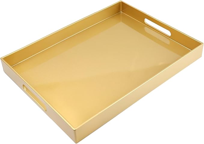 Spsyrine Gold Plastic Serving Tray by Spsyrine