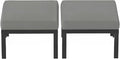 HOMREST Metal Outdoor Ottoman, 2-Piece Aluminum Footstool w/Removable Cushion by HOMREST