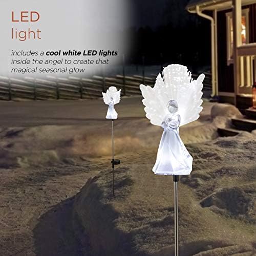 Alpine Corporation 37”H Outdoor Solar Angel Garden Stakes - Image 12
