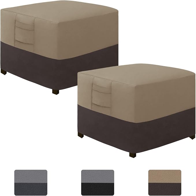 Easy-Going Outdoor Ottoman Cover, Waterproof Patio Ottoman Cover, Heavy Duty by Easy-Going