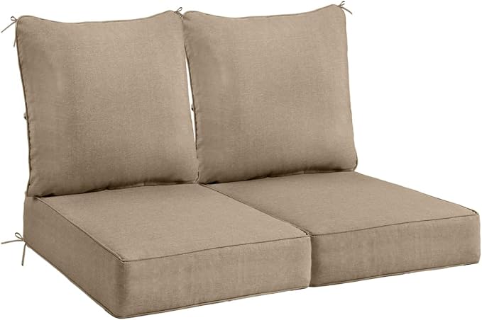 Sundale Outdoor Olefin Deep Seat Cushion Set of 2, Patio Chair Cushion and by SundaleOutdoor