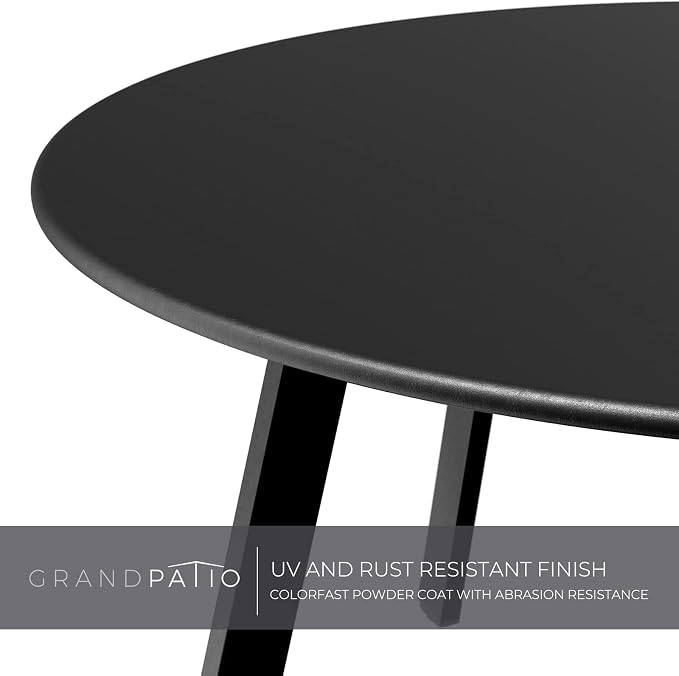 Grand Patio Round Steel Patio Coffee Table, Weather Resistant Outdoor Large - Image 4