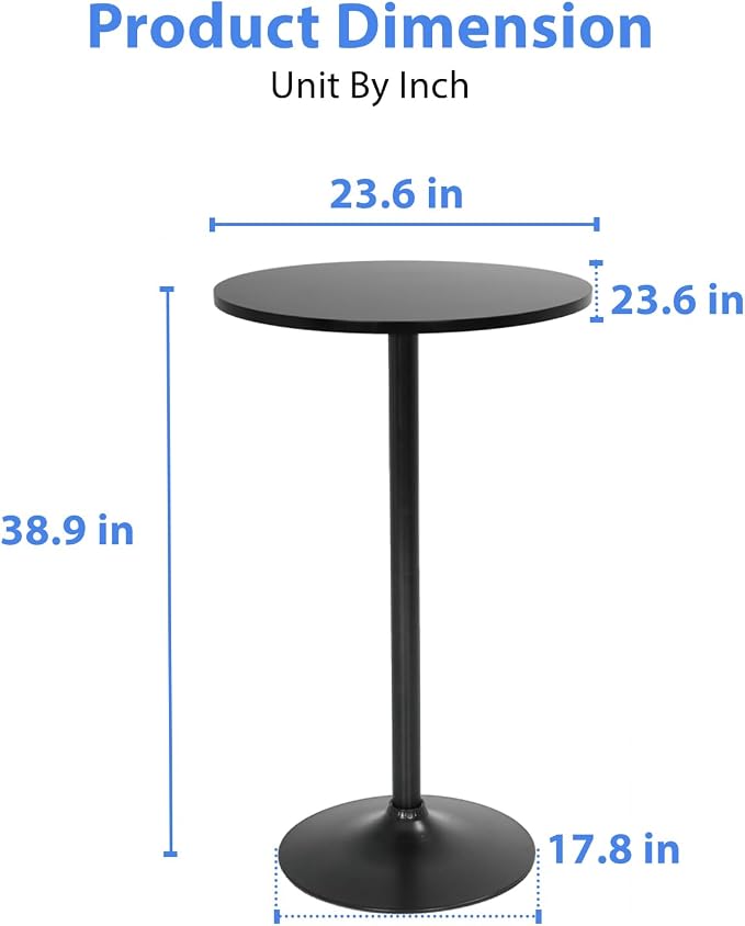 FDW Bistro Pub Table 2 Pack 40 Inch Height Cocktail Table Round Bistro Bar Table - Image 3
