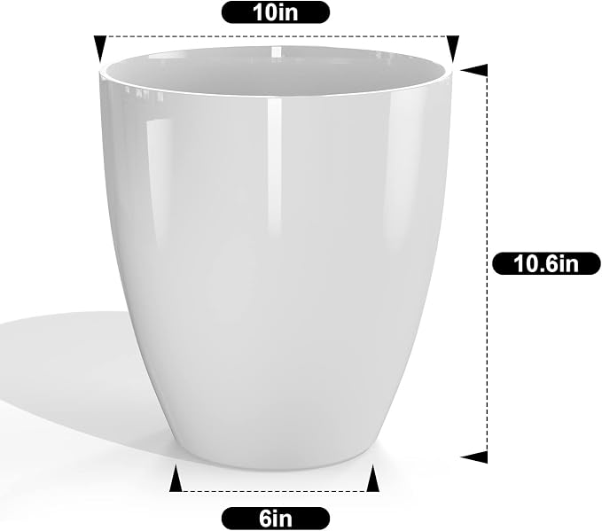 QCQHDU 10 inch Plant Pot with Drainage Hole, 2 Pack Sturdy Pots - Image 6