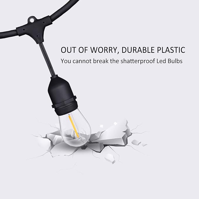 Achin Outdoor String Lights 96FT Waterproof IP65 LED Patio Lights - Image 4