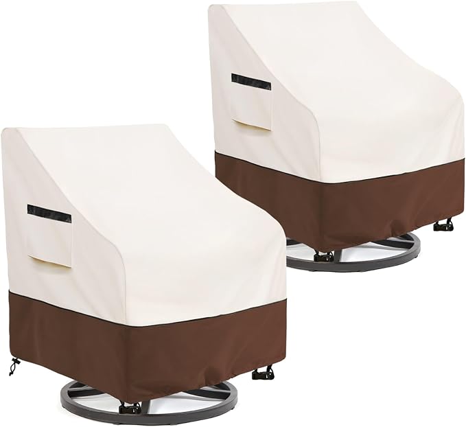 Rileytee Outdoor Swivel Chair Cover 2 Pack, Furniture Patio Chair Covers by Rileytee
