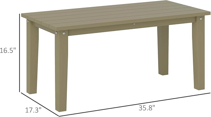 Outsunny HDPE Outdoor Coffee Table, All-Weather Rectangle Patio Coffee Table - Image 3
