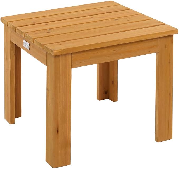 VINGLI Outdoor Wooden Side Table, Square Patio Side Table, Small Outdoor Table by VINGLI