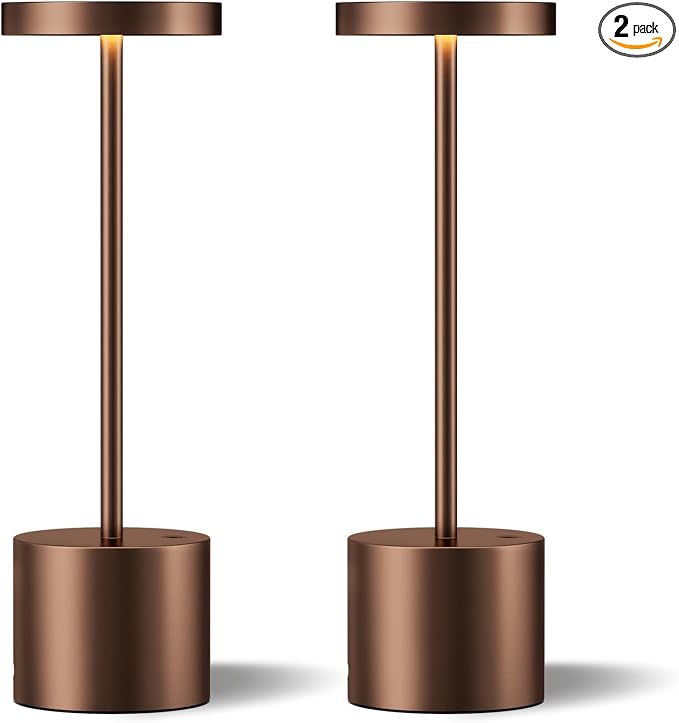 Kakanuo Brown Cordless Lamp Set, Rechargeable Lamp, 3 Color Temperature by KakanuoLightings