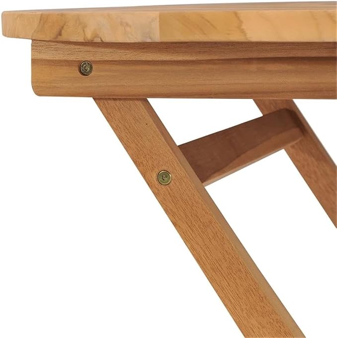 BOWERY HILL Foldable Teak Wood Dining Table, 33.5 x 33.5 x 29.9 in, Sandblasted - Image 7