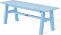 VINGLI 47” Outdoor HDPE Bench, Weatherproof Garden Bench w/Metal Legs, Poly by VINGLI