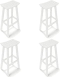 Outdoor Bar Stools Set of 4, 29 Inch All-Weather HDPE Bar Height Chairs by KULAMOONLIFEHOUSE