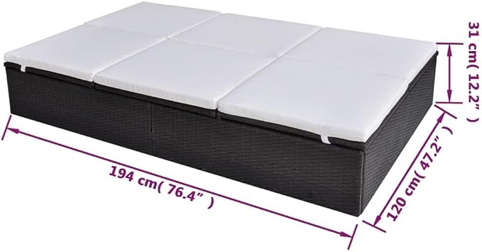 vidaXL Patio Bed, Outdoor Daybed - Image 3