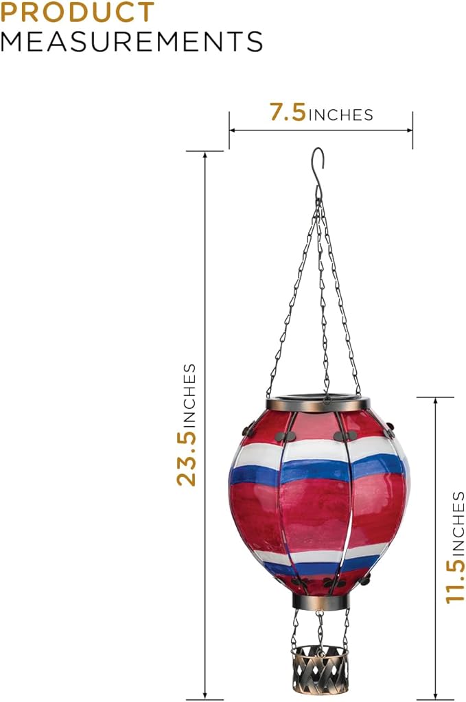 Regal Art & Gift Hot Air Balloon Solar Lantern – Hanging Solar-Powered LED - Image 3