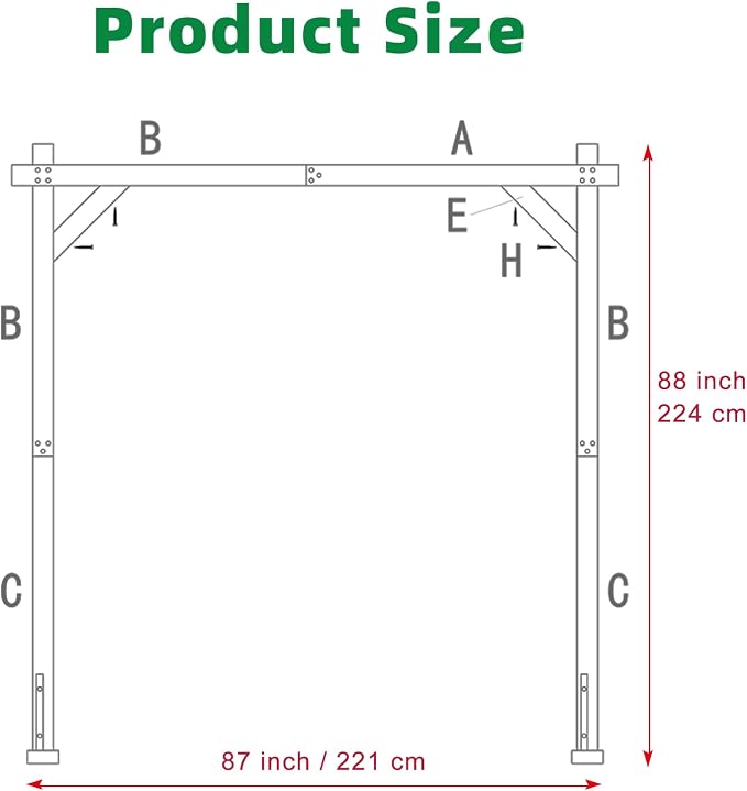 7.3FT Wooden Wedding Arch Stand Square Wood Arch Wedding Arbor - Image 3