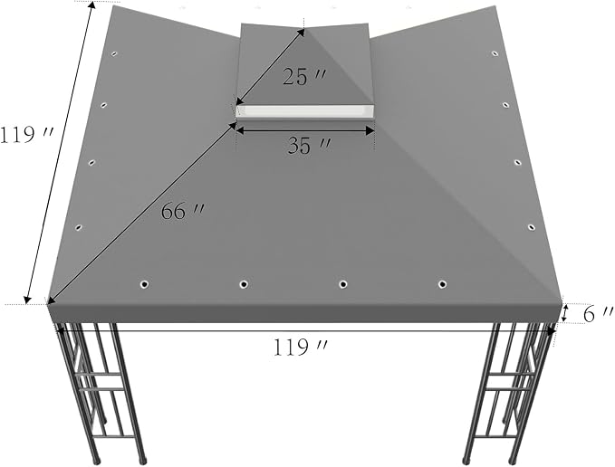 Sumfaller 10x10 FT Gazebo Replacement Canopy Top Cover Double Tiered Canopy Top - Image 6