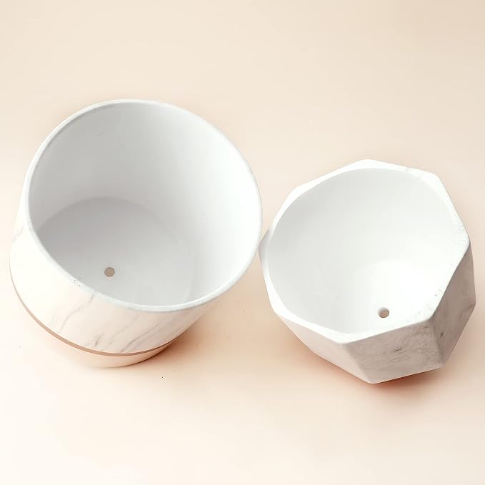 LA JOLIE MUSE White Ceramic Flower Pots - Image 5