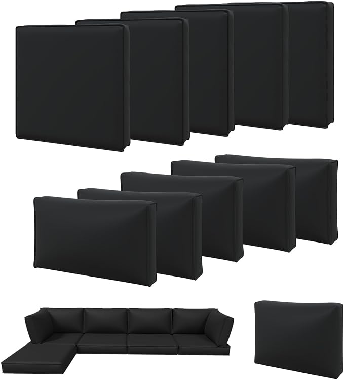 Aoxun 11pcs Patio Cushion Covers Replacement, Waterproof Outdoor Furniture by Aoxun