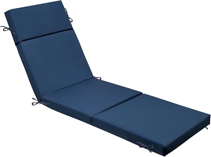 Outdoor Chaise Lounge Cushion 72" x 21" x 3", 4-Section Folding Patio Lounge by VOGVOG
