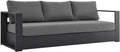 Modway Tahoe Aluminum Outdoor Patio Sofa in Gray Charcoal by Modway
