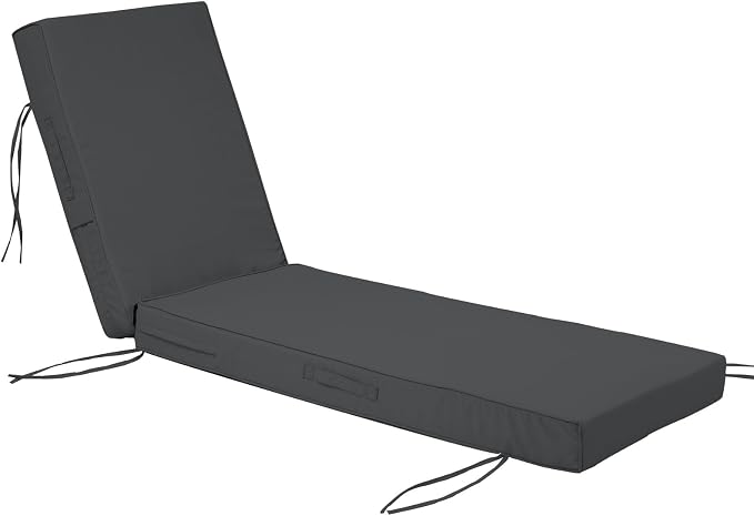 Outdoor Chaise Lounge Cushion, 4 Inch Thick Waterproof Fade Resistant Patio by SXIORMHJ