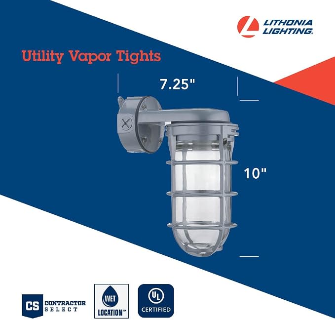 Lithonia Lighting Jelly Jar Light Fixture, Incandescent Utility Vapor Tight - Image 5