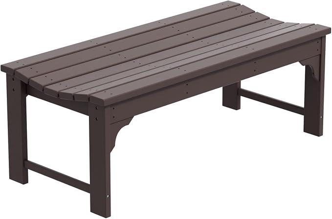 Westin Outdoors Malibu WO 48" Length Backless Poly Wood Outdoor/Garden Bench - Image 4