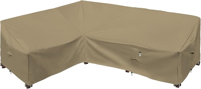Heavy Duty Outdoor Sectional Couch Covers, L-Shaped Lawn Patio Furniture Cover by Flexiyard