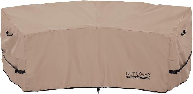 ULTCOVER Patio Curved Sofa Cover Waterproof by ULTCOVER
