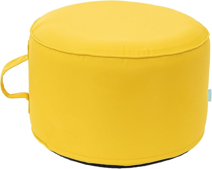QILLOWAY Indoor/Outdoor Inflatable Stool, Round Ottoman, All Weather Foot Rest by QILLOWAY