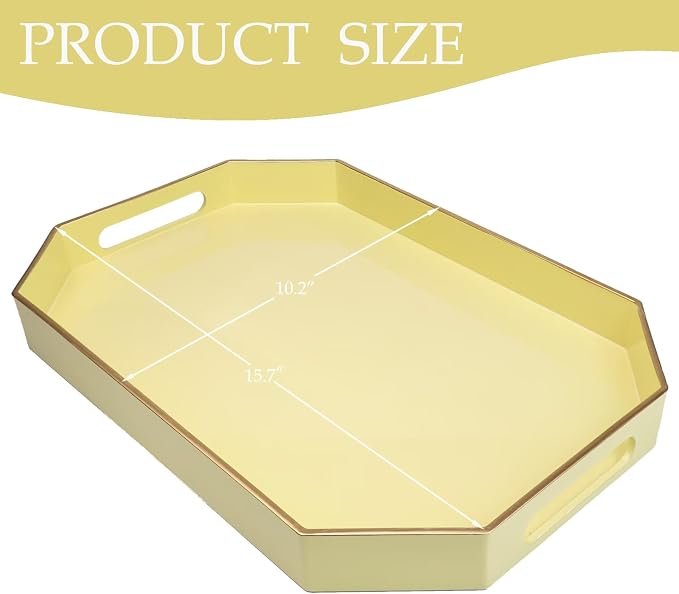 Spsyrine Yellow Plastic Serving Tray - Image 5