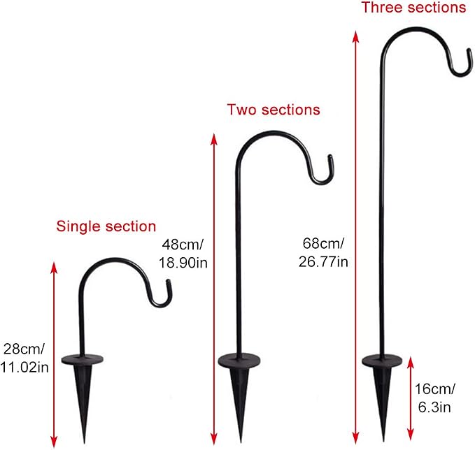 CALIDAKA 4 Pack Multi-Purpose Shepherds Hooks Outdoor Iron Shepherd Hook - Image 2