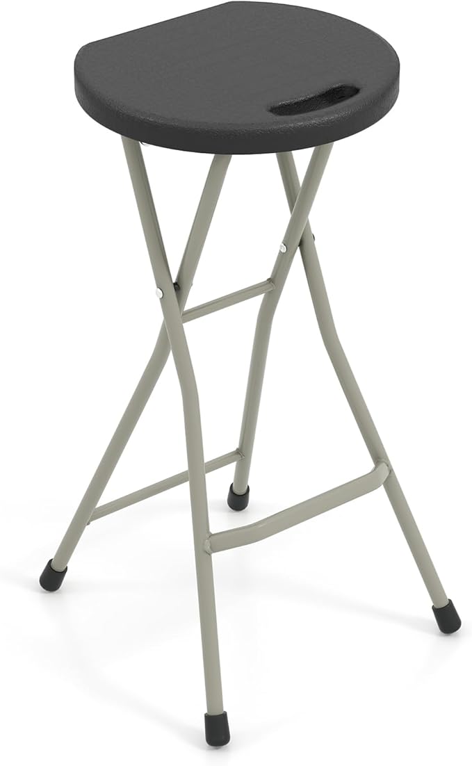 GYMAX Folding Stool, 28in Portable Collapsible Bar Stool by GYMAX