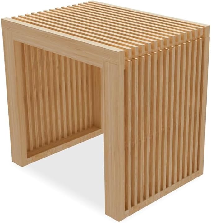 Small Bamboo Dining Bench, 17inch Farmhouse Decor Indoor Kitchen Table Bench by HEALTHYYOU